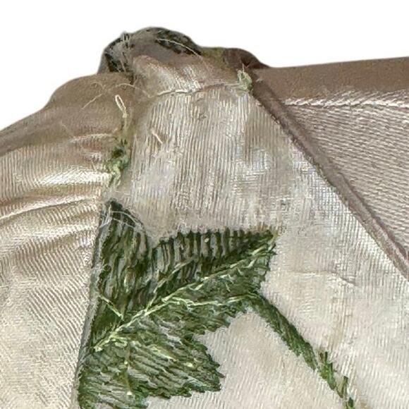 Vintage 1950s Emma Domb White Chiffon Tulle Cupcake Prom Dress Green Embroidery - Picture 13 of 16